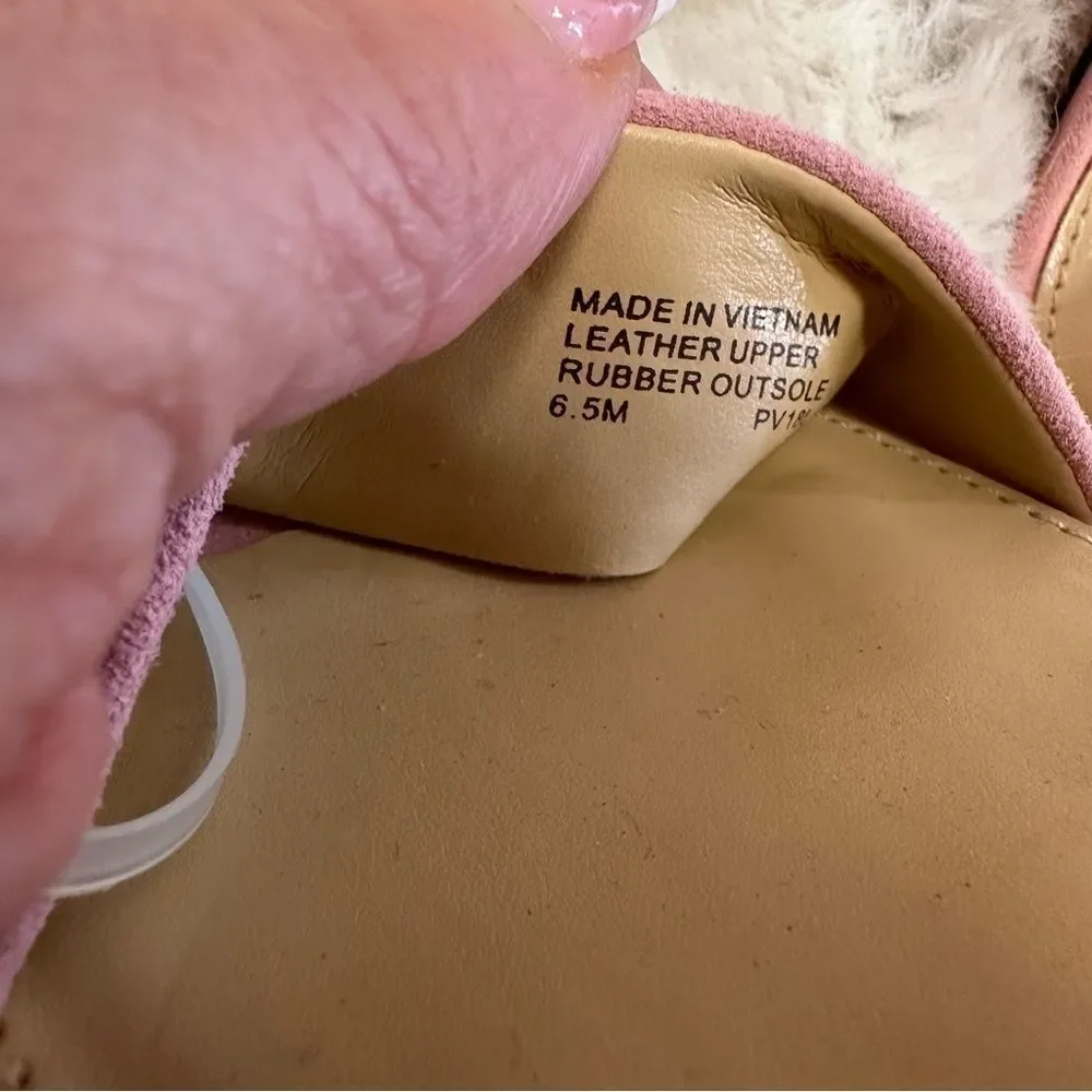 NEW Michael Kors Pink Suede Leather Lena Flex Mid Heel Strap Sandal 6.5 - Picture 10 of 10